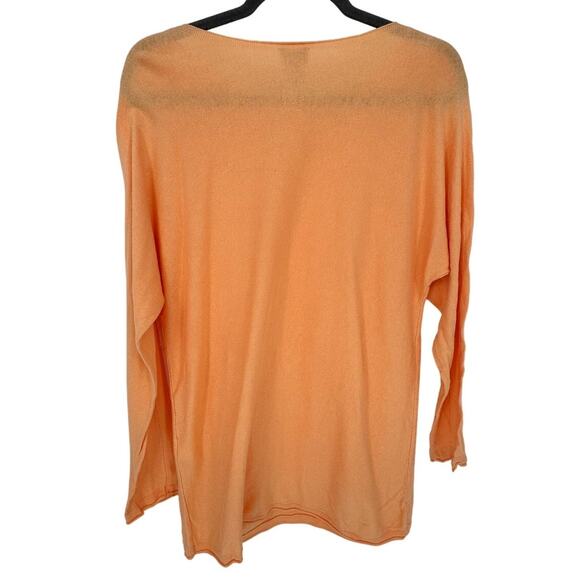 Chico's Long Sleeve V-Neck Sweater Orange Casual Relaxed Stretch Relaxed M - Picture 2 of 10
